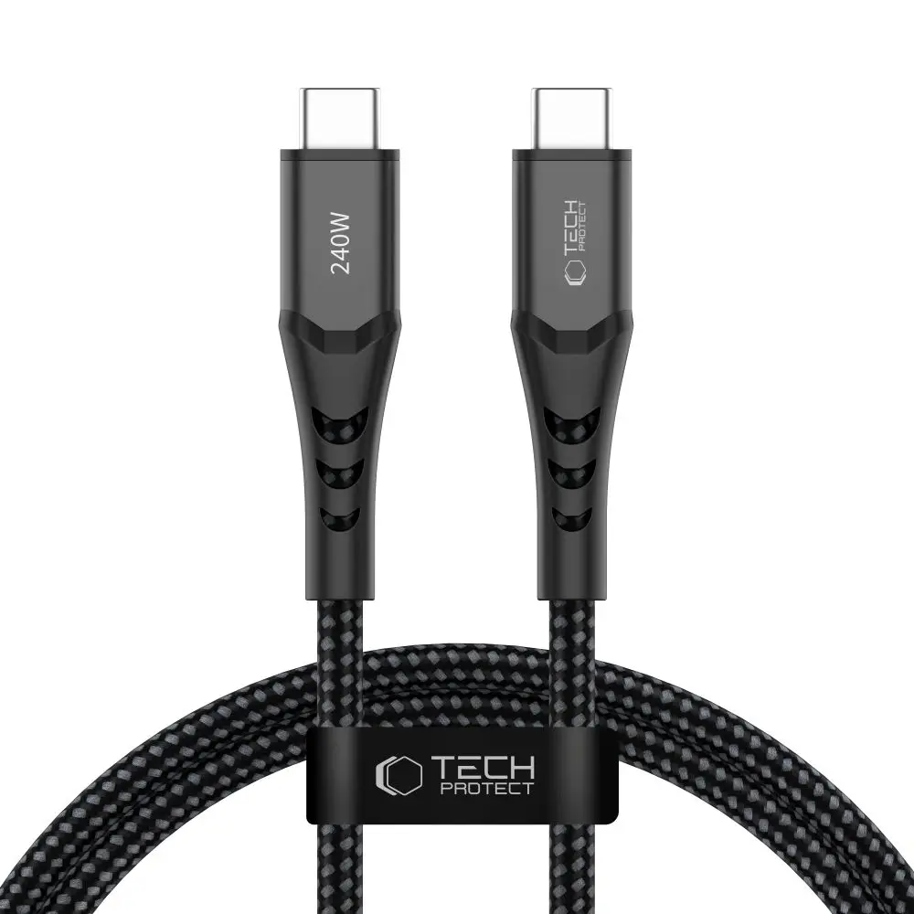 Tech-Protect UB11T UltraBoost kabel USB-C, PD240W/QC3.0, 1m, černý