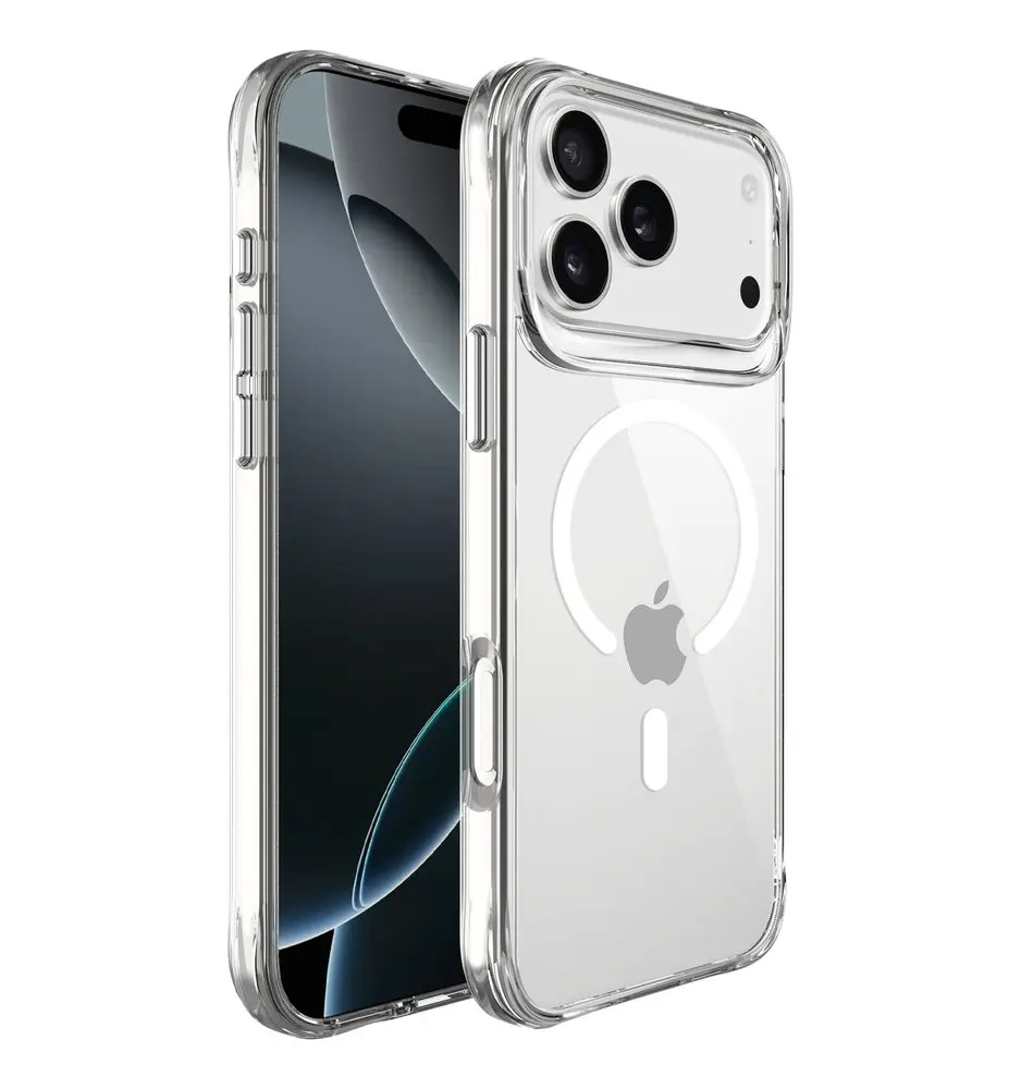JP MagFit MagSafe obal s 3M SGS certifikátem, iPhone 17 Pro Max, průhledný