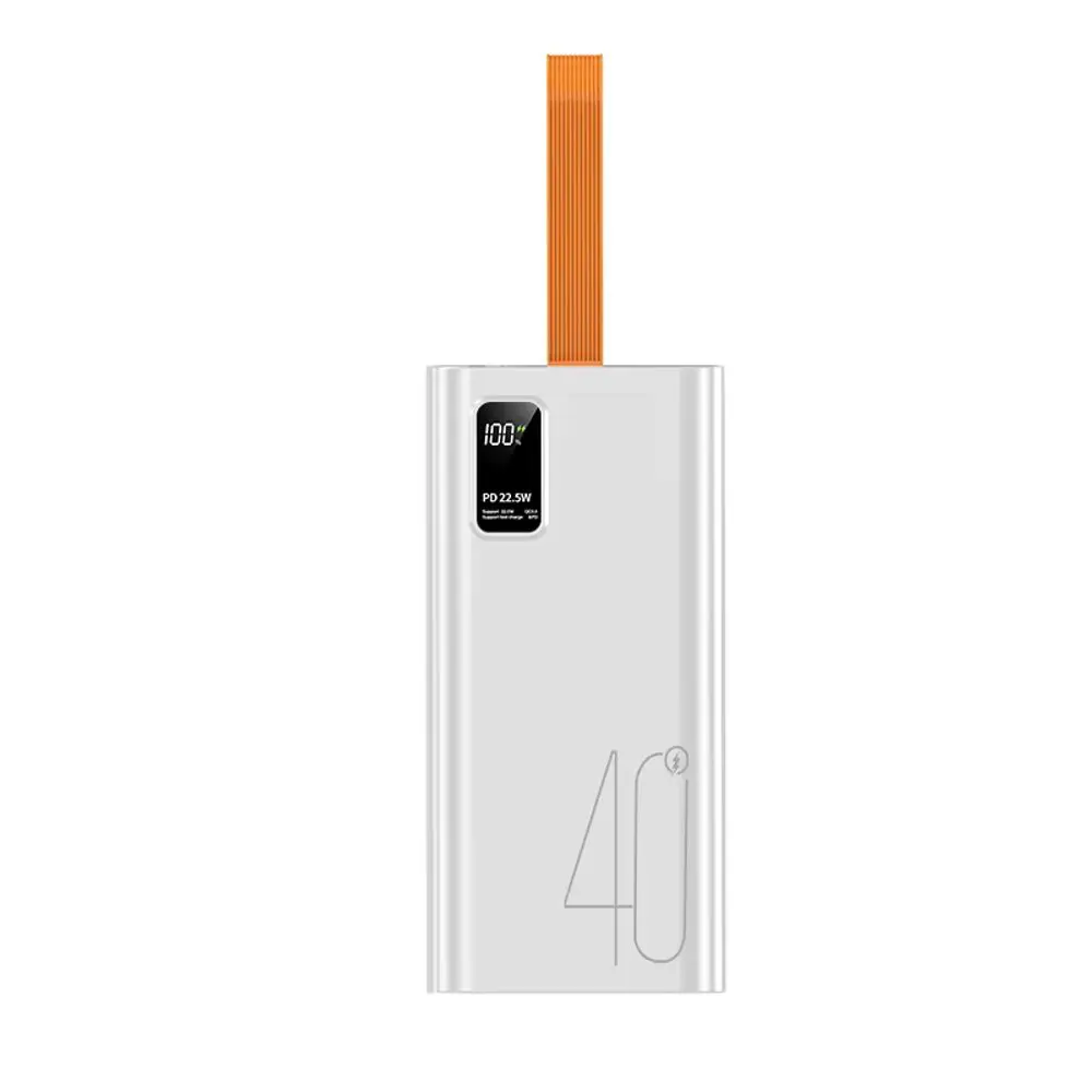 Powerbanka 40000mAh, PD 22,5W, QC3.0, bílá