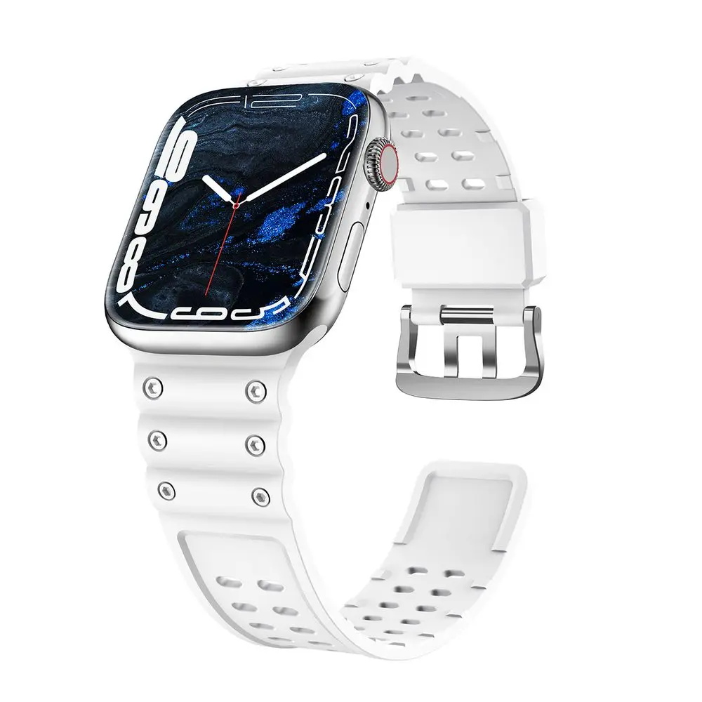 Strap Triple řemínek pro hodinky Apple Watch SE 1 / 2 / 3 / 8 / 7 / 6 / 5 / 4 / 3 / 2 / 1 (41/40/38mm), bílý