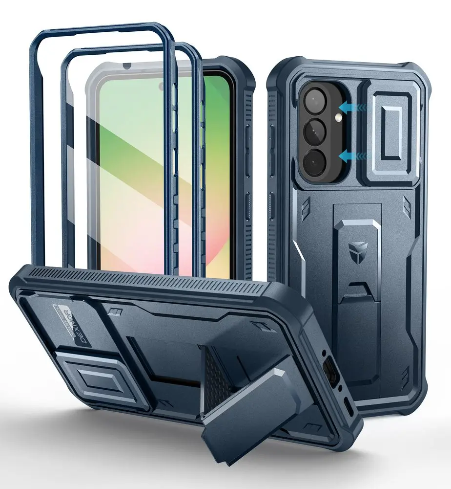 Dexnor 360 Kickstand Camprotector obal Samsung Galaxy A56, modrý