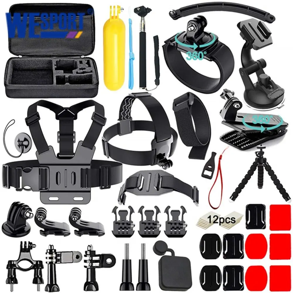 50v1 Příslušenství pro akční kamery – Kompletní set pro GoPro, Insta360 a další