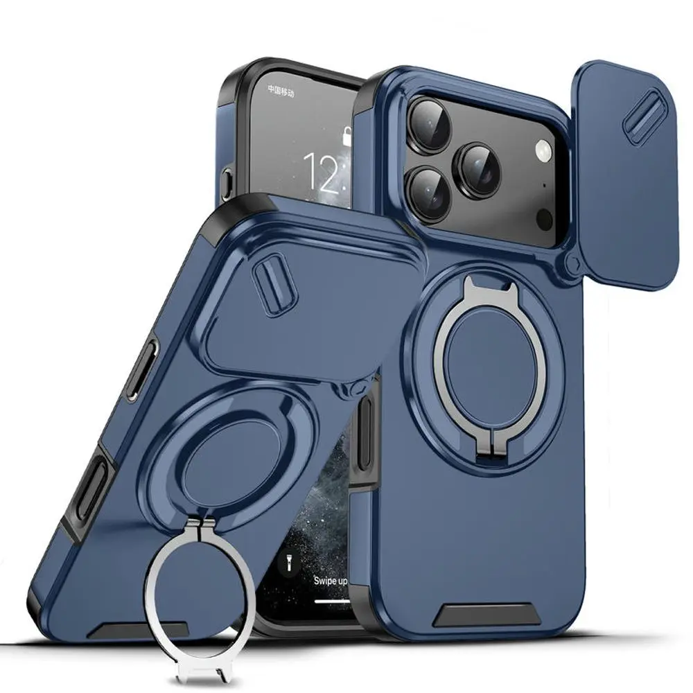 Camslide Stand obal, iPhone 17 Pro, modrý