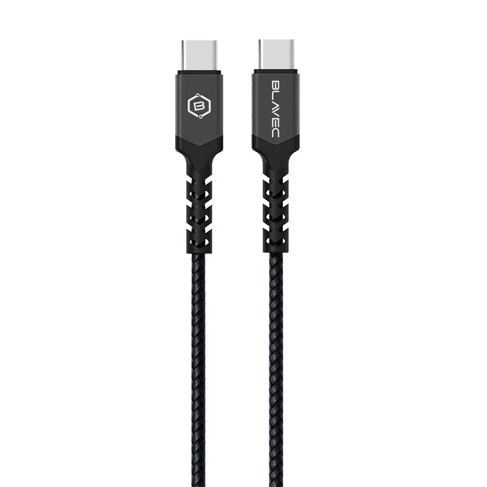 Datový kabel Blavec Raptor Braided - typ C na typ C - PD 60W 3A 0,5m (CRA-CC3BG05) černo-šedý