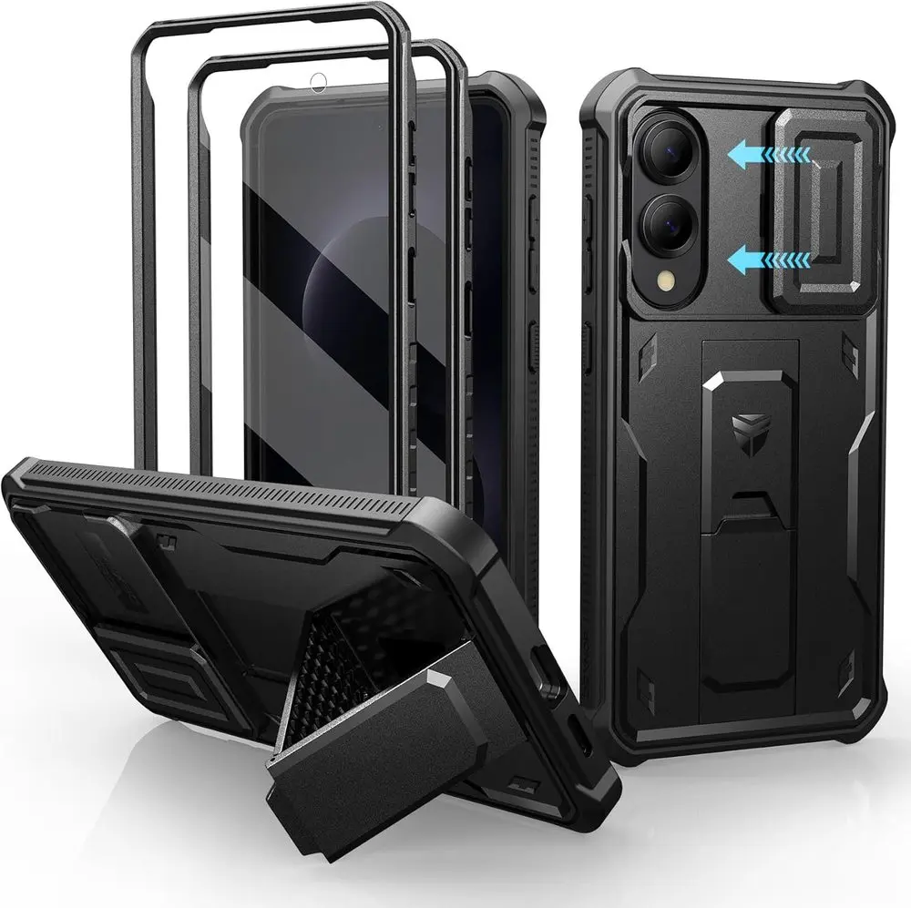 Dexnor 360 Kickstand Camprotector obal Samsung Galaxy S25 Edge, černý