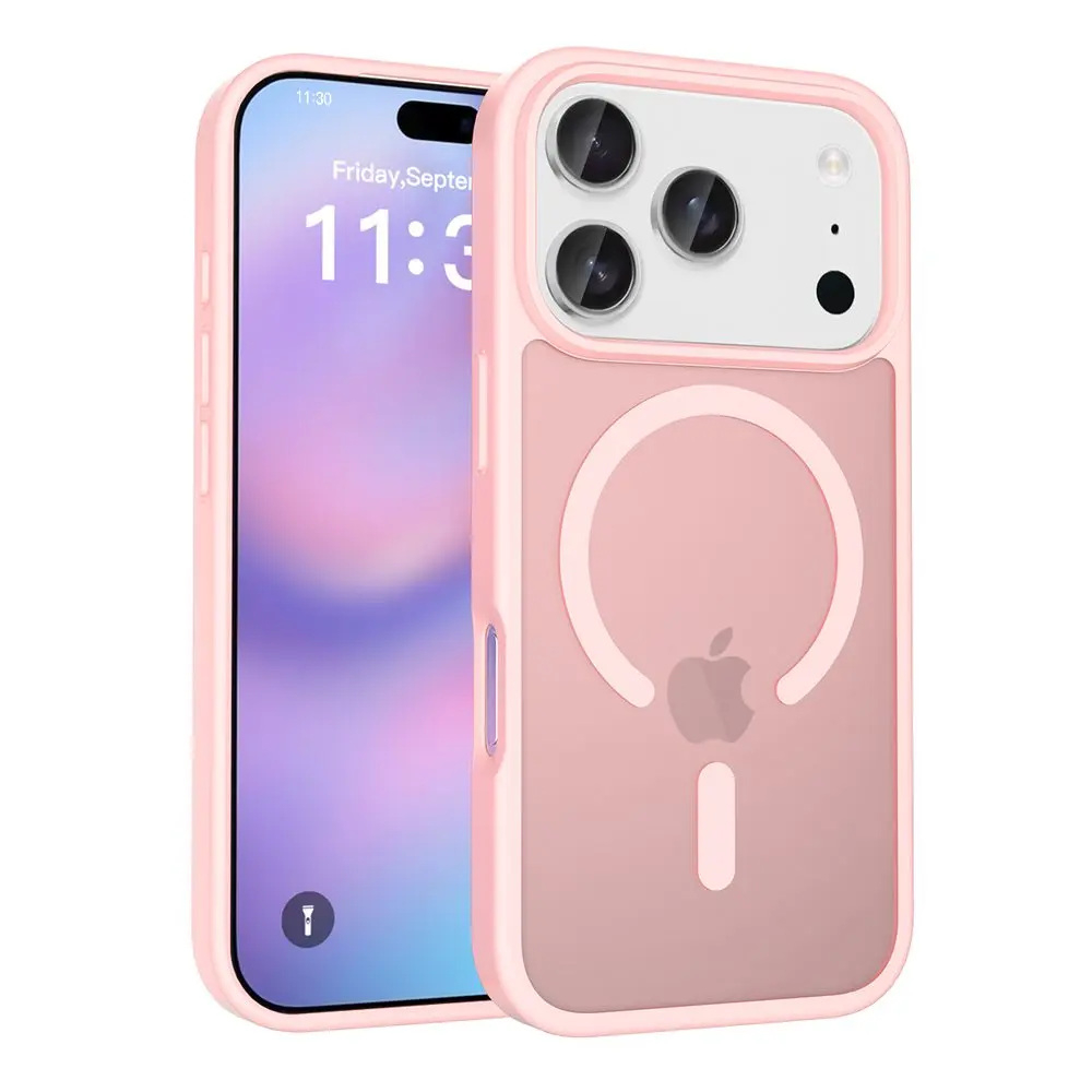 JP MagFit Colour MagSafe obal s N52 magnetem, iPhone 17 Pro, světle růžový