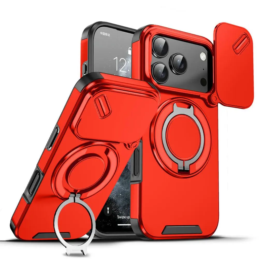 Camslide Stand obal, iPhone 17 Pro, červený