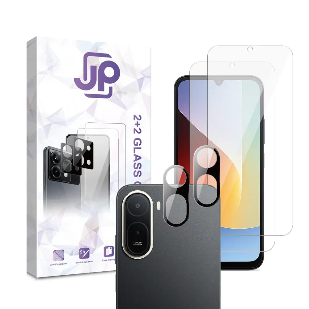 JP Combo pack, Sada 2 tvrzených skel a 2 sklíček na fotoaparát, Xiaomi Redmi A7 Pro