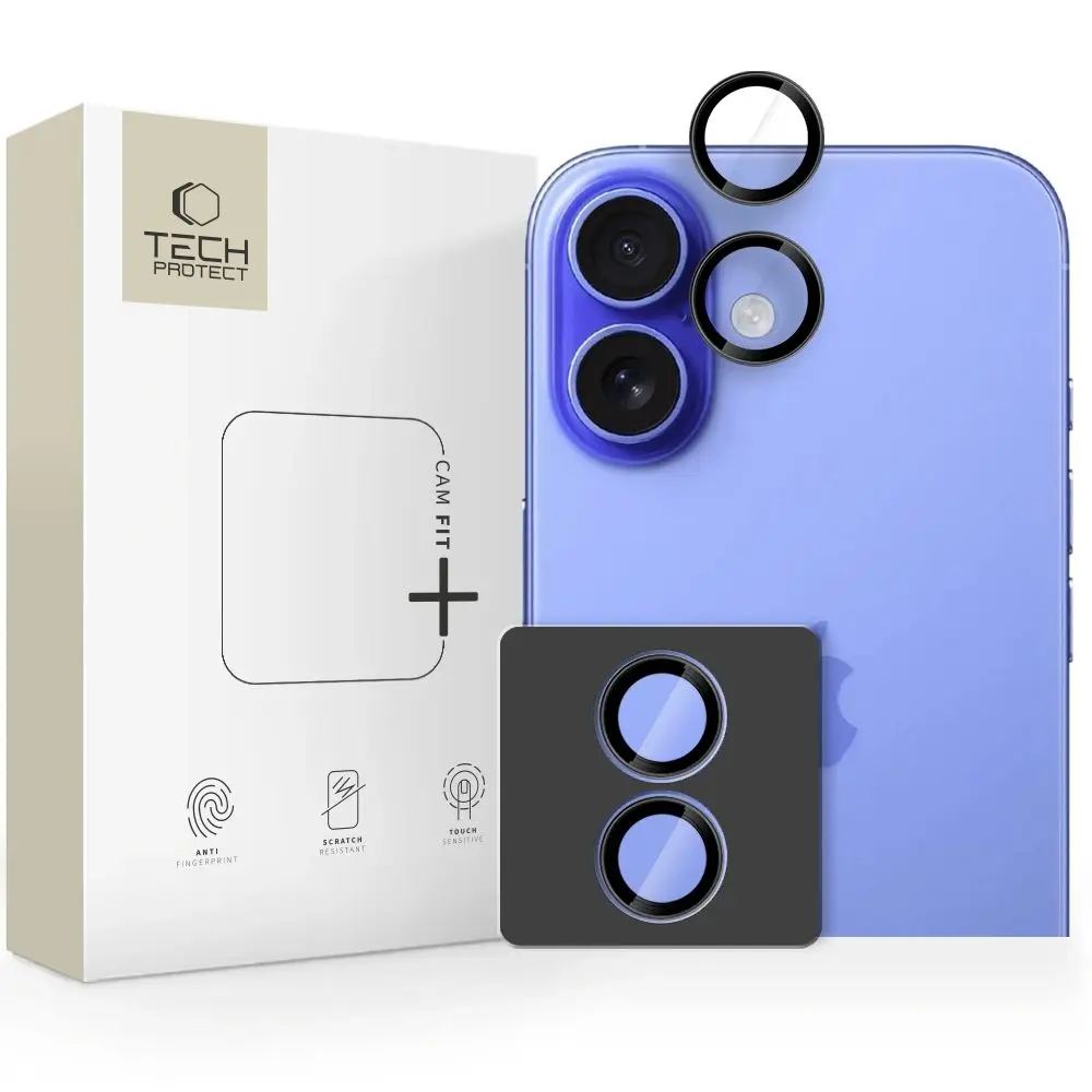 Tech-Protect Camring Fit+, sklíčko pro čočku fotoaparátu, iPhone 17, černé