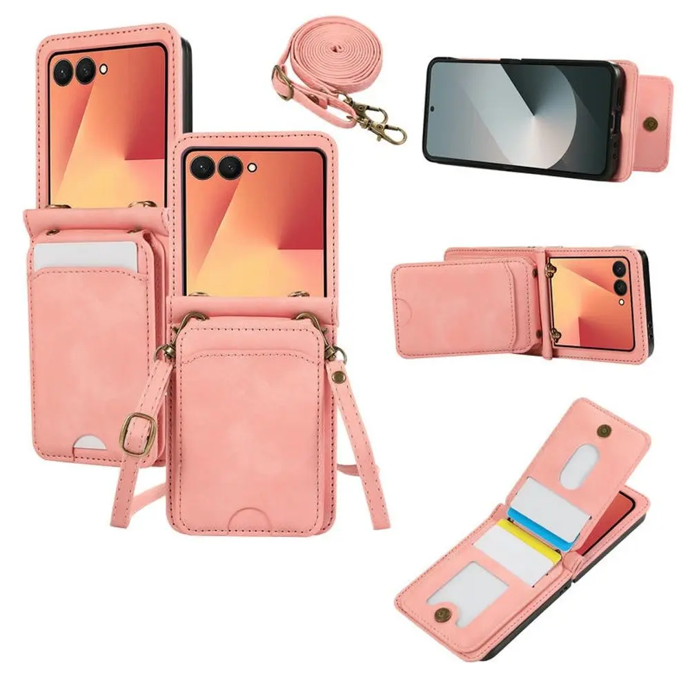 Crossbody obal, Samsung Galaxy Z Flip 7, růžový