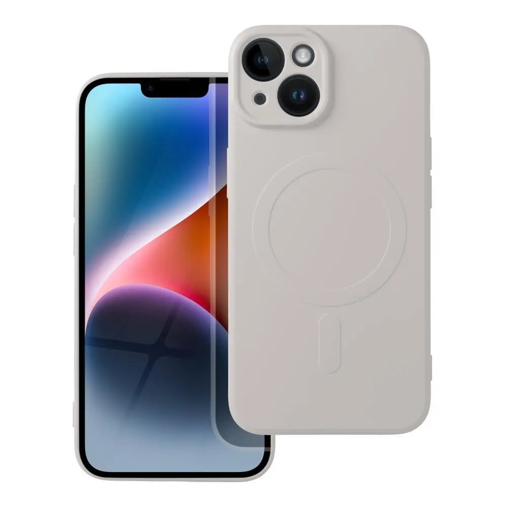 Obal Silicone Mag Cover, iPhone 14, bílý