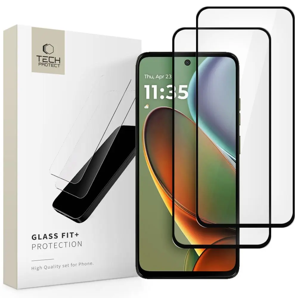 Tech-Protect Tvrzené sklo Fit+ Motorola Moto G15 / G15 Power / G17 / G17 Power / G05 / E15, černé, 2 kusy