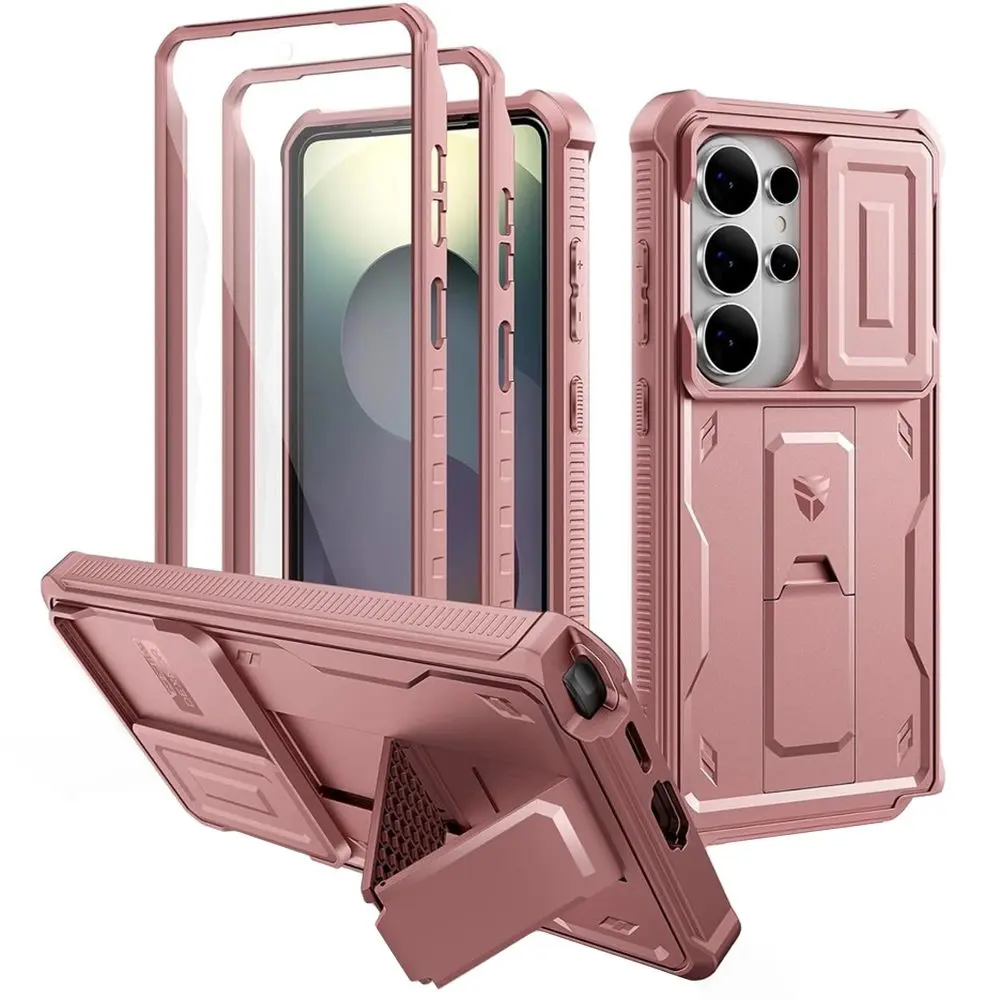 Dexnor 360 Kickstand Camprotector obal Samsung Galaxy S26 Ultra, růžový