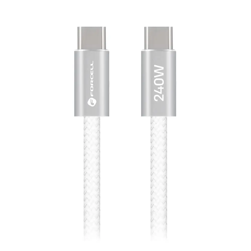 Forcell F-Energy kabel USB-C - USB-C, QC4.0, PD, 5A, 240W, 1,2 m, bílý