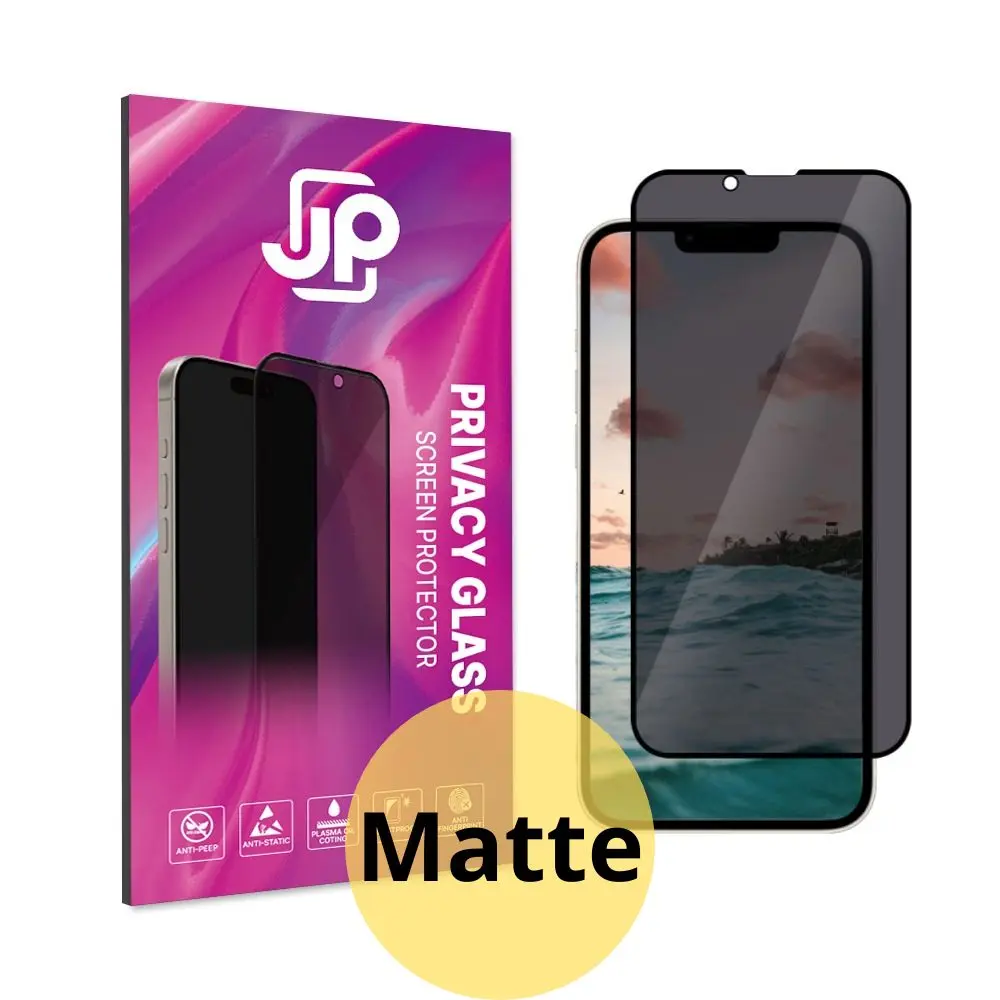 JP Matte Privacy Tvrzené sklo, iPhone 15, černé