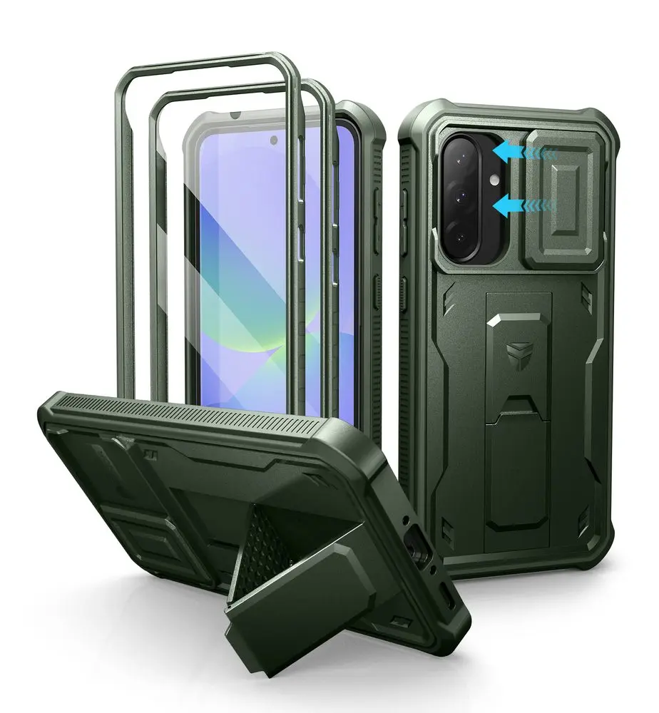 Dexnor 360 Kickstand Camprotector obal Samsung Galaxy A37, zelený