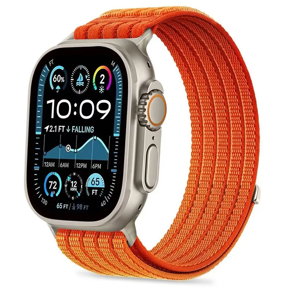 Tech-Protect Nylon Sport řemínek, Apple Watch 8 / 9 / 10 / 11 / 12 / SE / Ultra (44 / 45 / 46 / 49 mm), oranžový