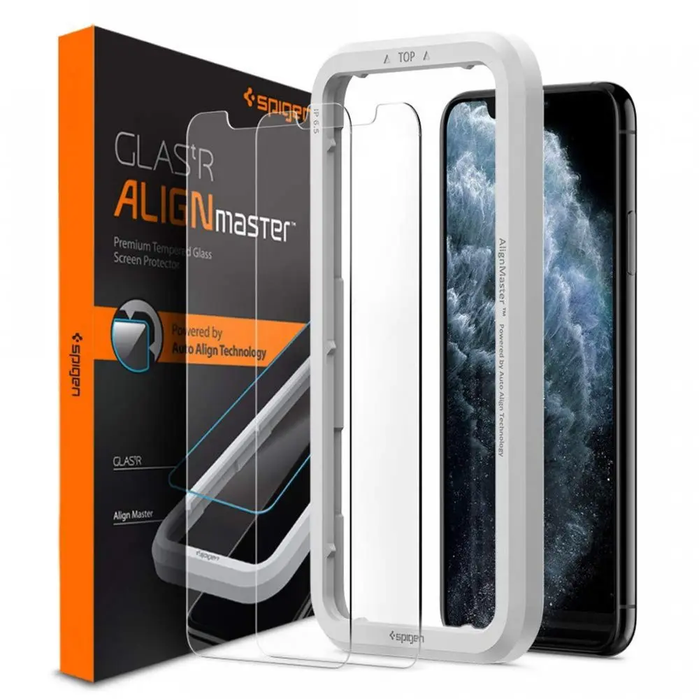 Spigen 2D tvrzené sklo Align Glas.tR Apple iPhone 11/XR 2 ks.