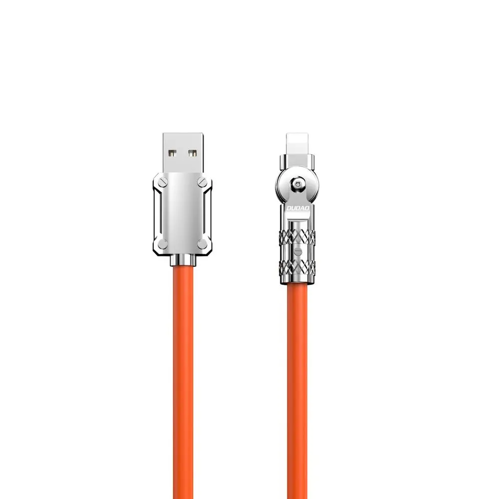 Dudao Angled kabel otočný o 180°, USB-A - Lightning, 30 W, 1 m, oranžový