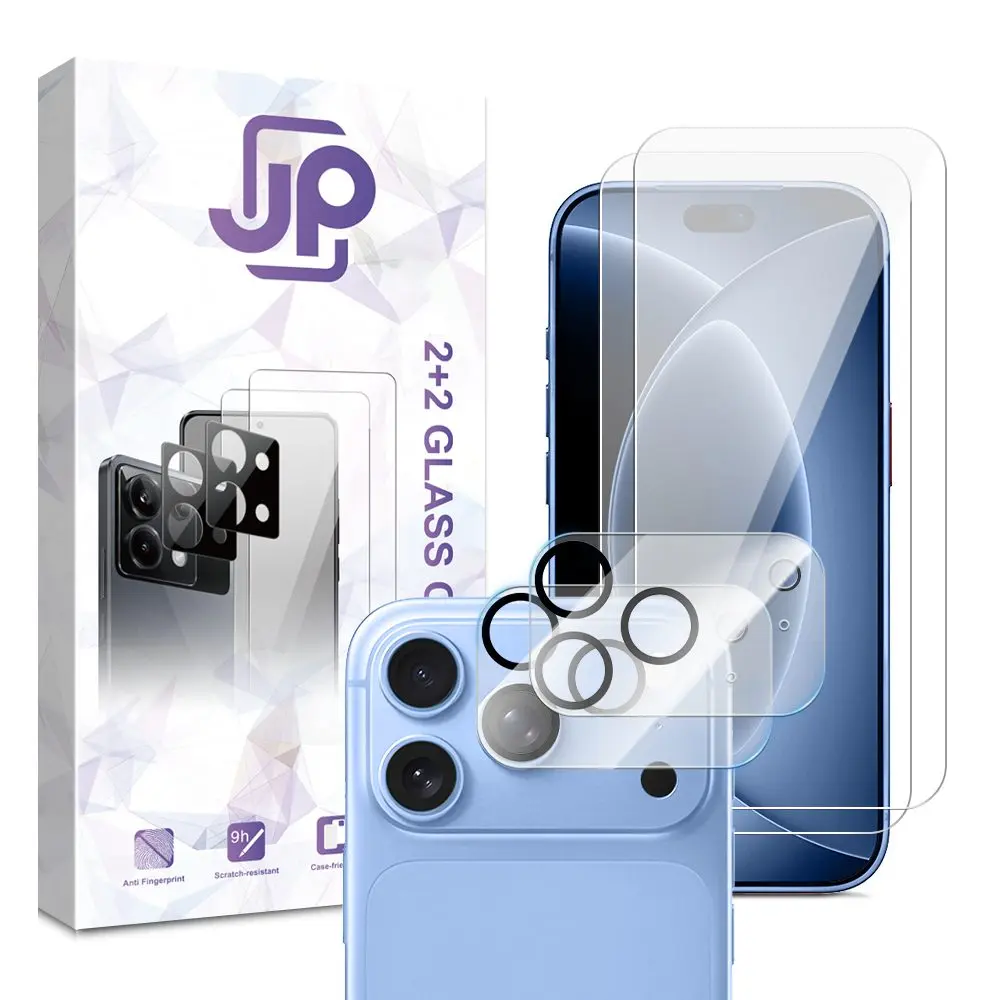 JP Combo pack, Sada 2 tvrzených skel a 2 sklíček na fotoaparát, iPhone 18 Pro Max