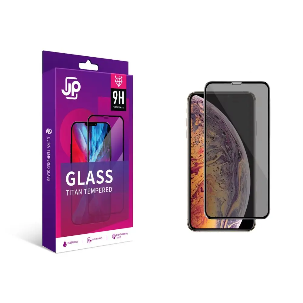 JP Titan Privacy extra odolné tvrzené sklo, iPhone XR / 11, černé