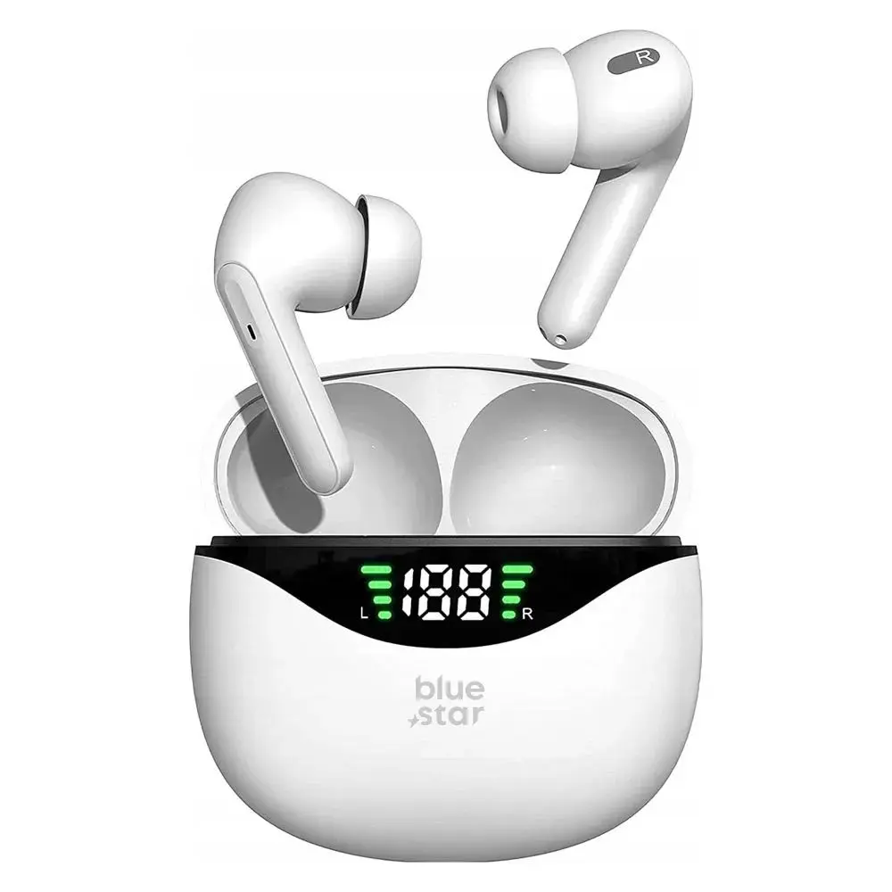 BlueStar Bezdrátová Bluetooth sluchátka TWS T60, bílá