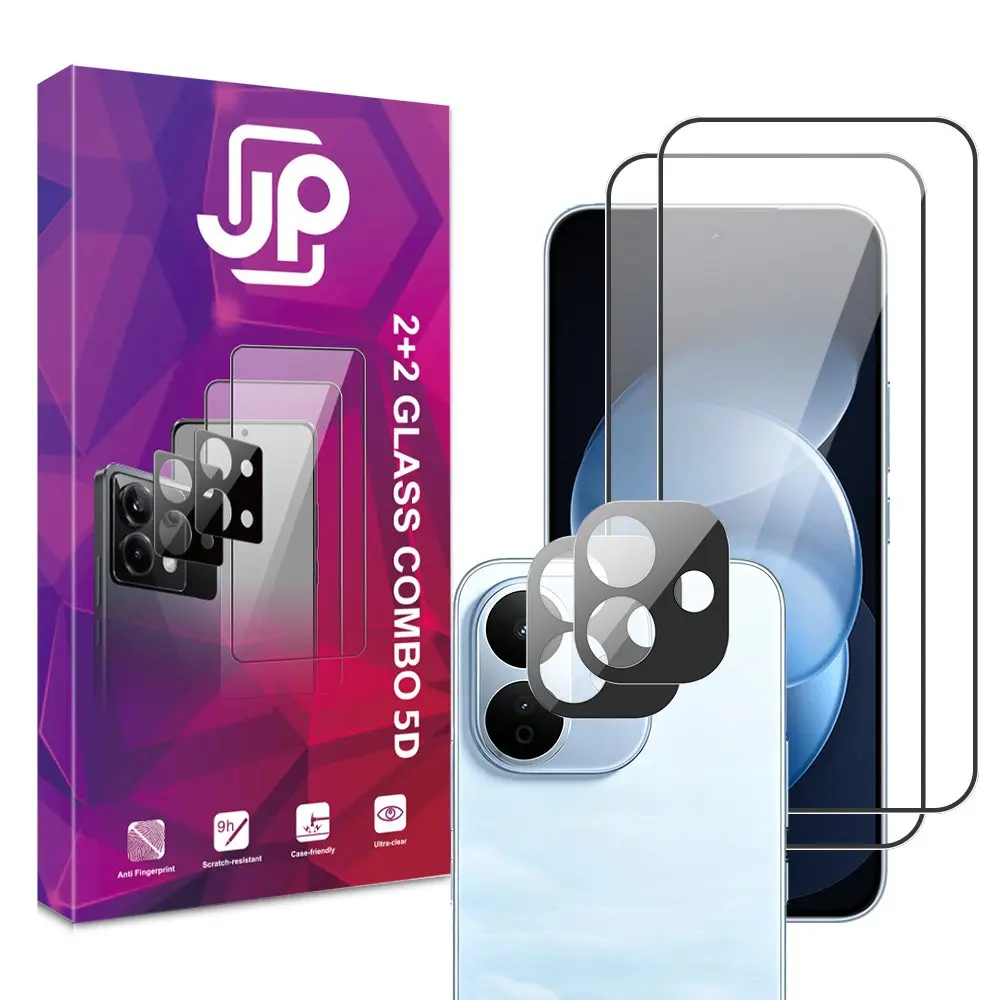 JP 5D Combo pack, Sada 2 5D tvrzených skel a 2 sklíček na fotoaparát, Xiaomi Redmi Note 17 Pro 5G