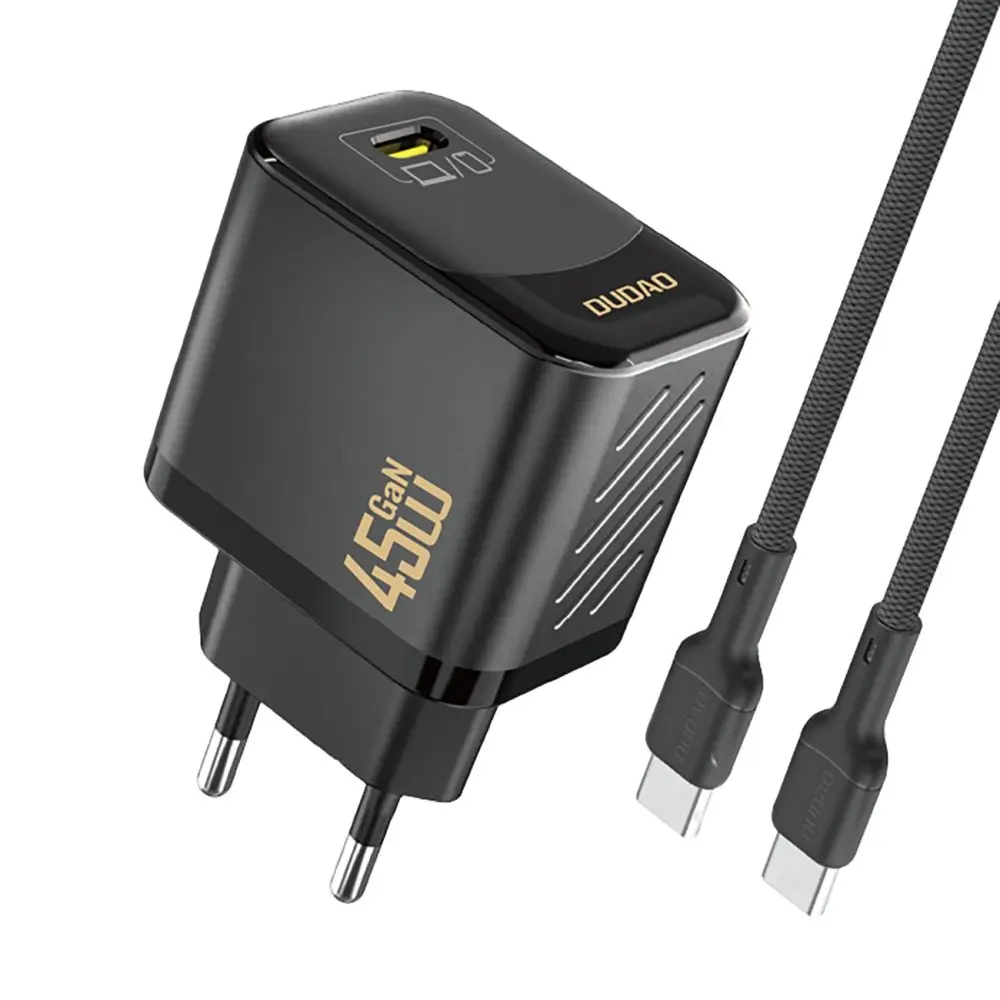 Dudao A28C nabíječka + USB-C kabel, 45W, GaN, černá