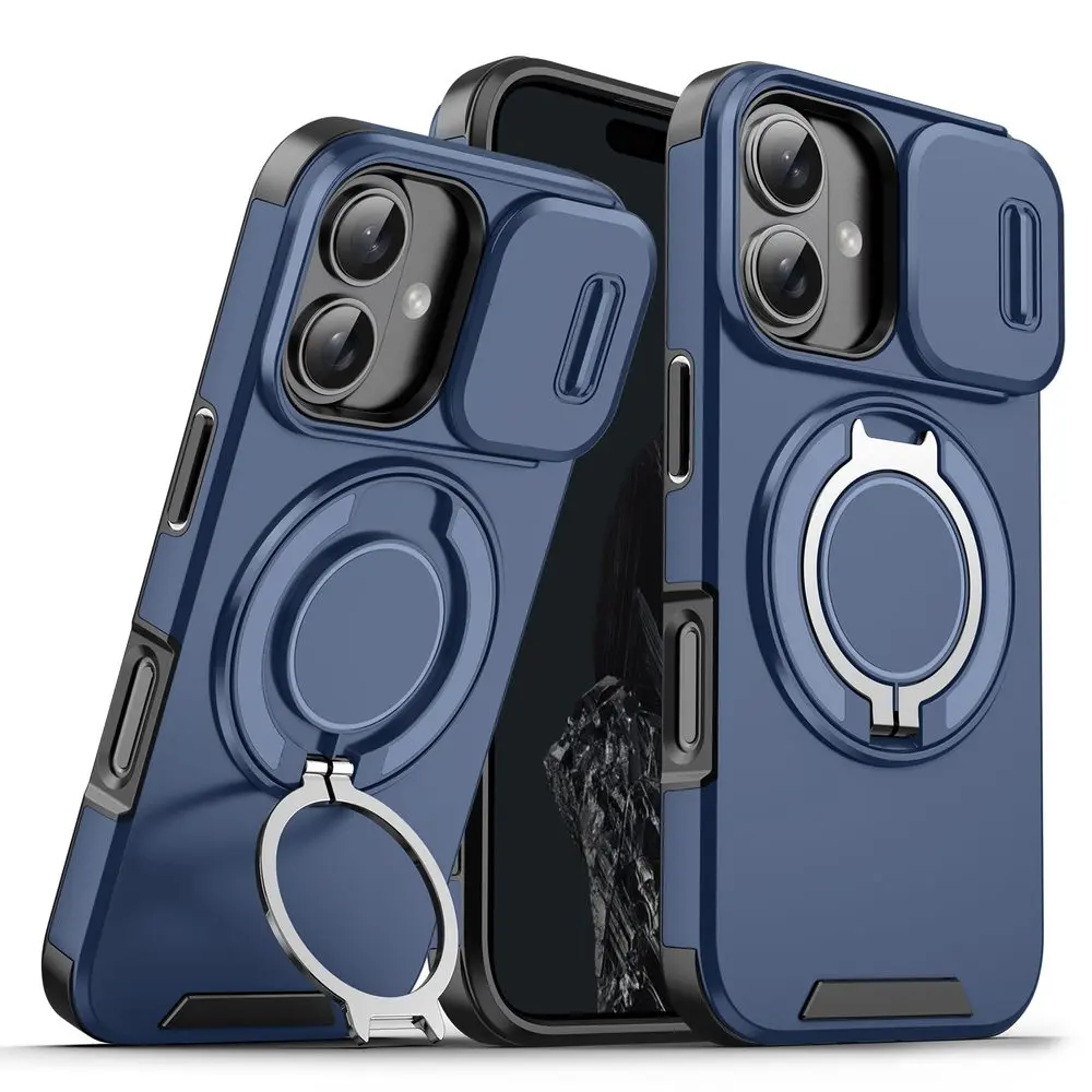 Camslide Stand obal, iPhone 16 Plus, modrý