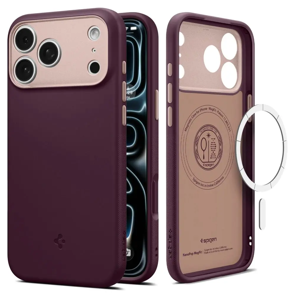 Spigen Nano Pop Mag MagSafe, iPhone 17 Pro Max / 18 Pro Max, vínová