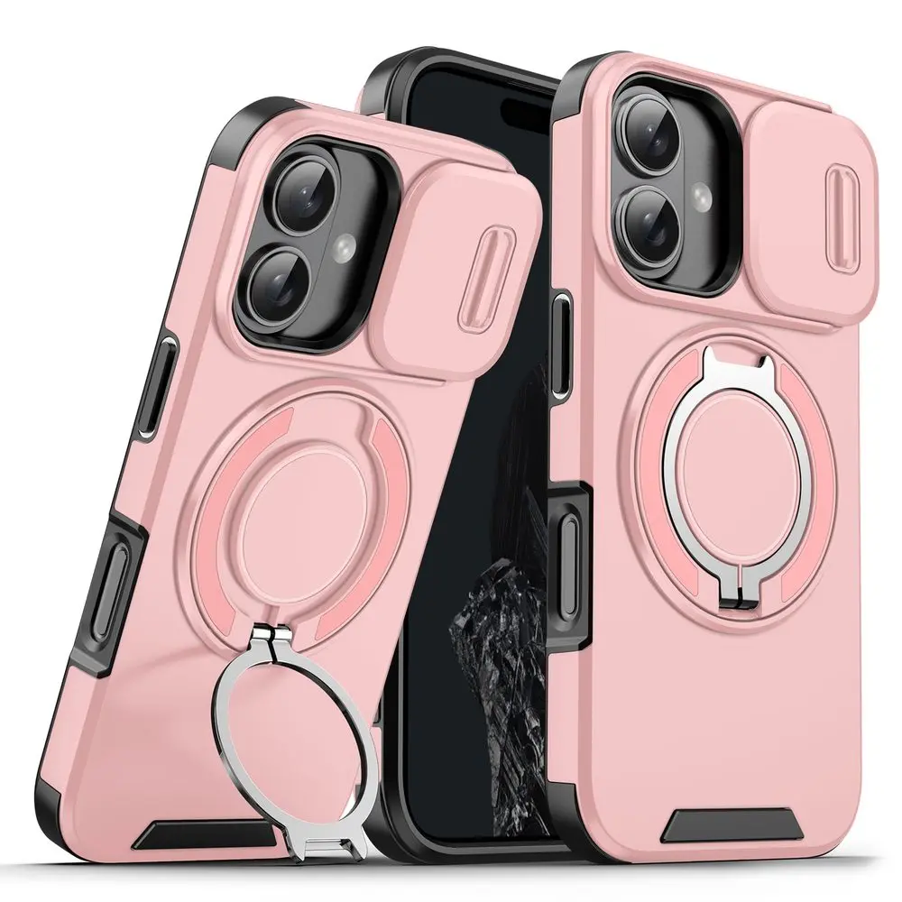 Camslide Stand obal, iPhone 16 Plus, růžový