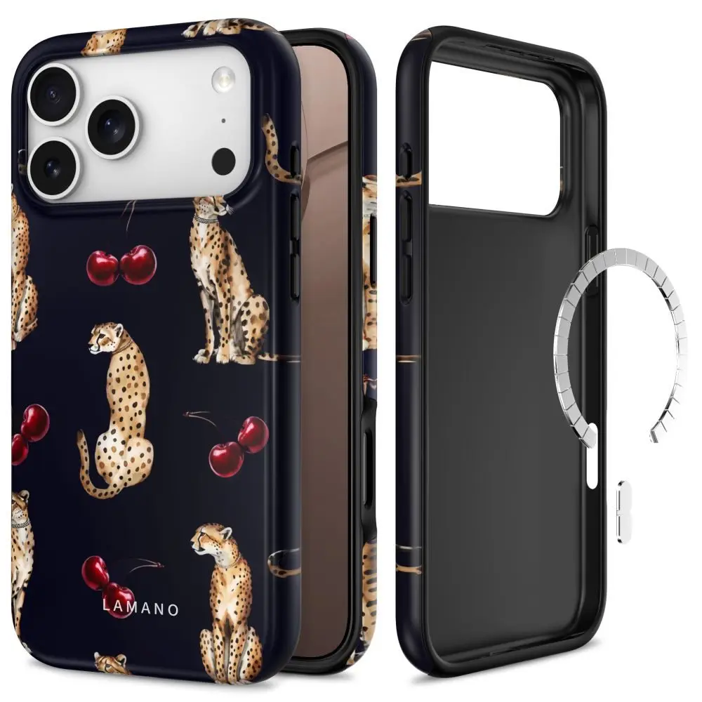 Tech-Protect Lamano MagSafe obal, iPhone 17 Pro / 18 Pro, midnight cherry