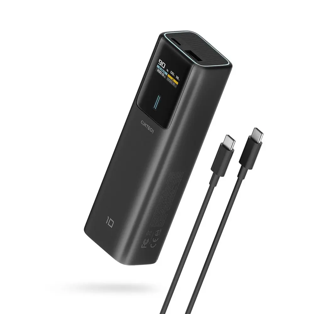 Cuktech CKPB100PGLBL Powerbanka 10000mAh, USB-C + USB-A, 150W, černá