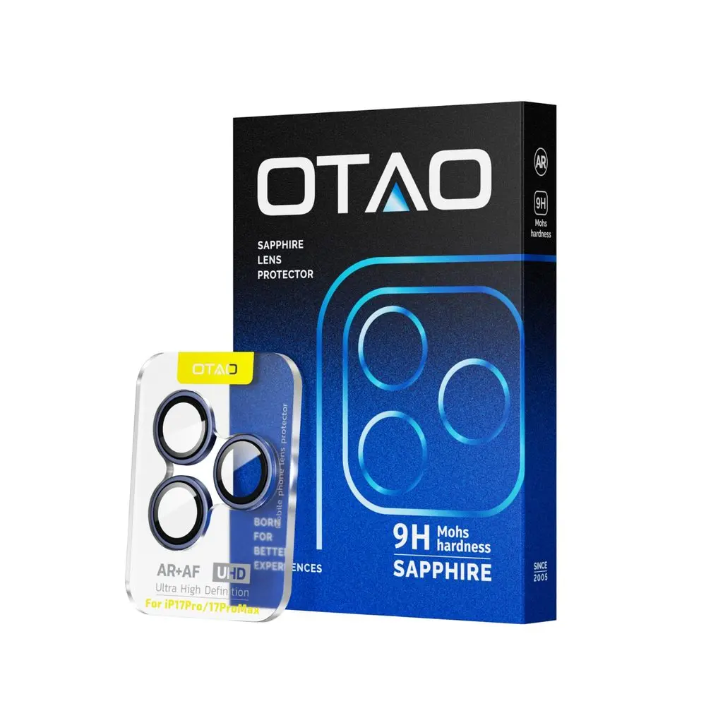 OTAO Sapphire sklo na čočku fotoaparátu, iPhone 14 / 14 Plus, modré