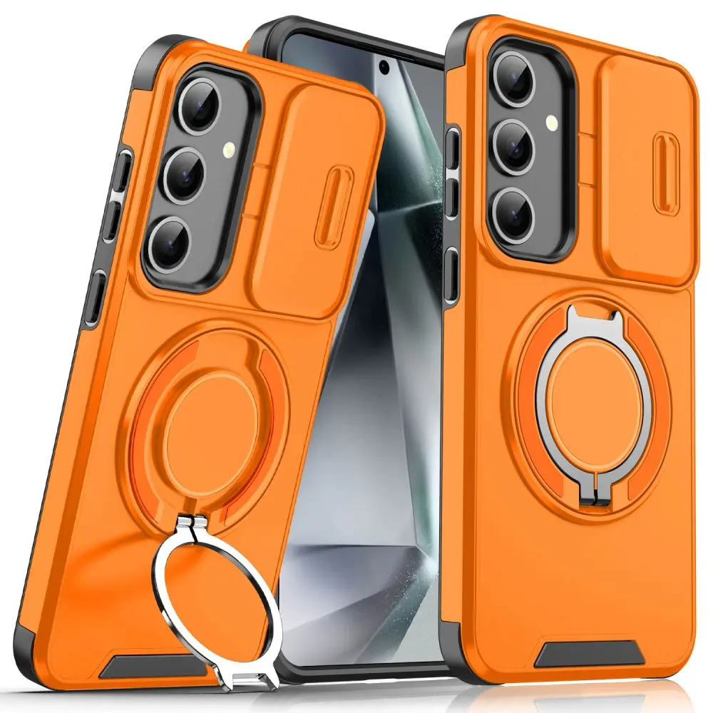 Camslide Stand obal, Samsung Galaxy S24 Plus / S25 Plus, oranžový