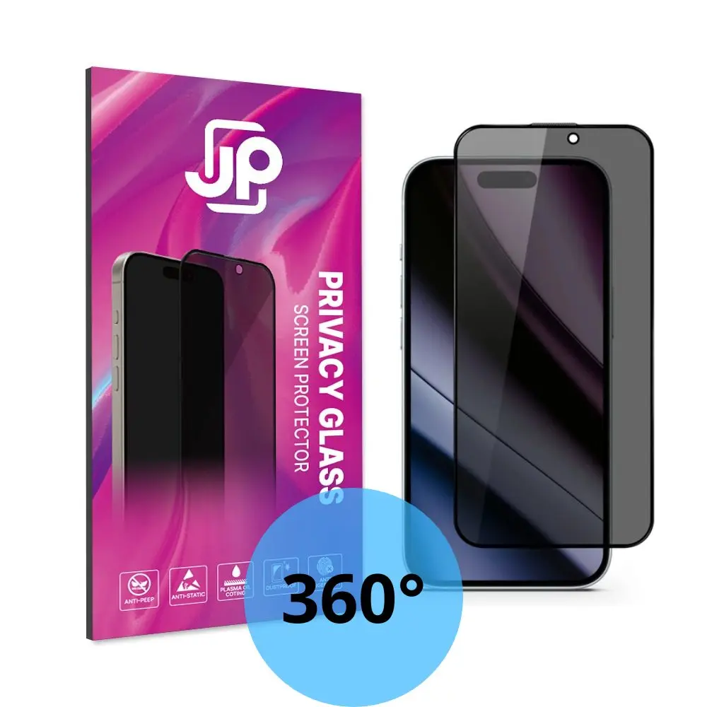JP 4-Way Privacy 360° Tvrzené sklo, iPhone 16, černé
