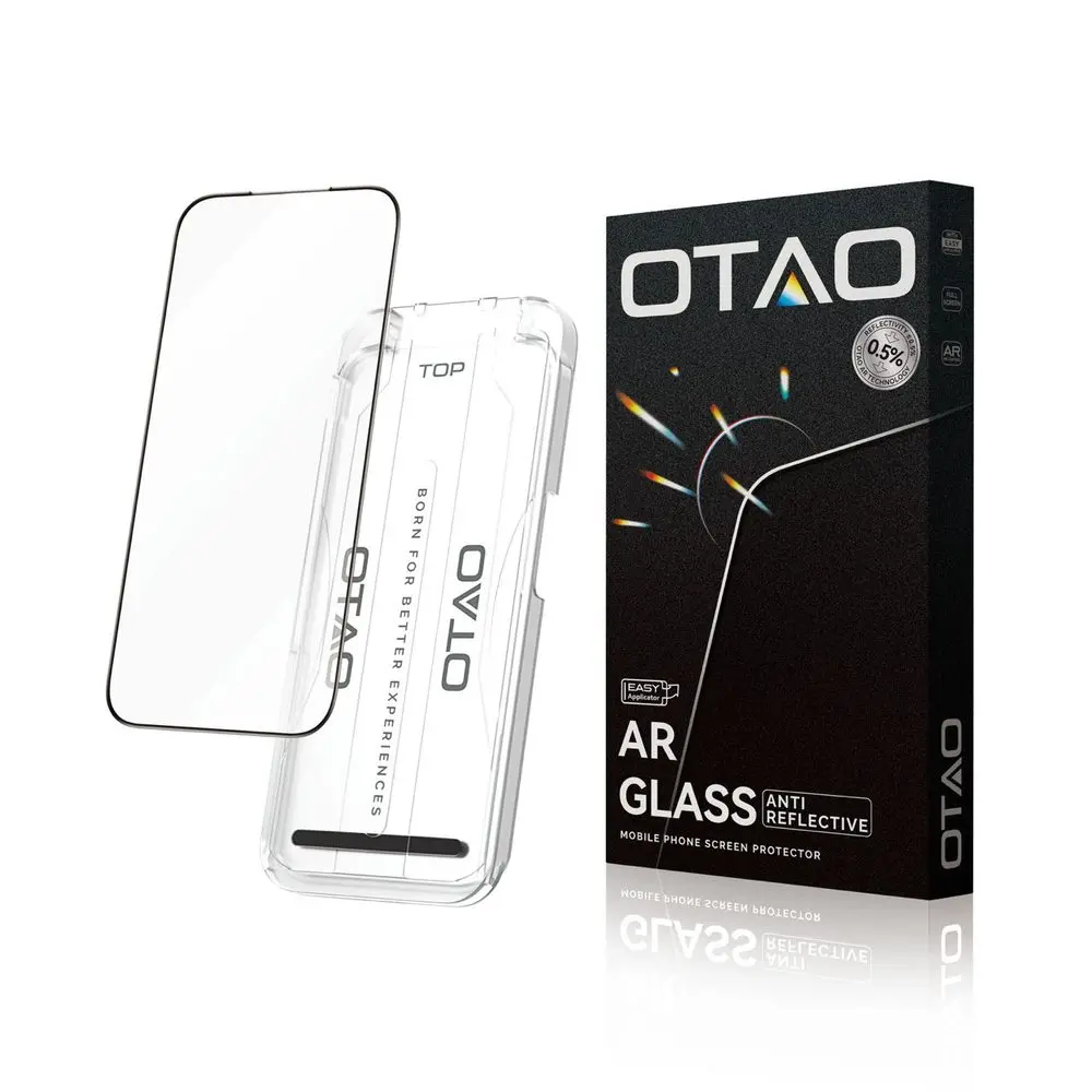 OTAO Eyes Comfort Tvrzené sklo s aplikátorem, iPhone 17 Pro Max, černé