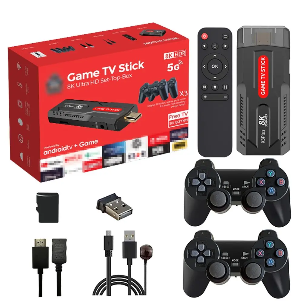 X3 Retro konzole se dvěma bezdrátovými ovladači, HDMI, Game Stick, 8K