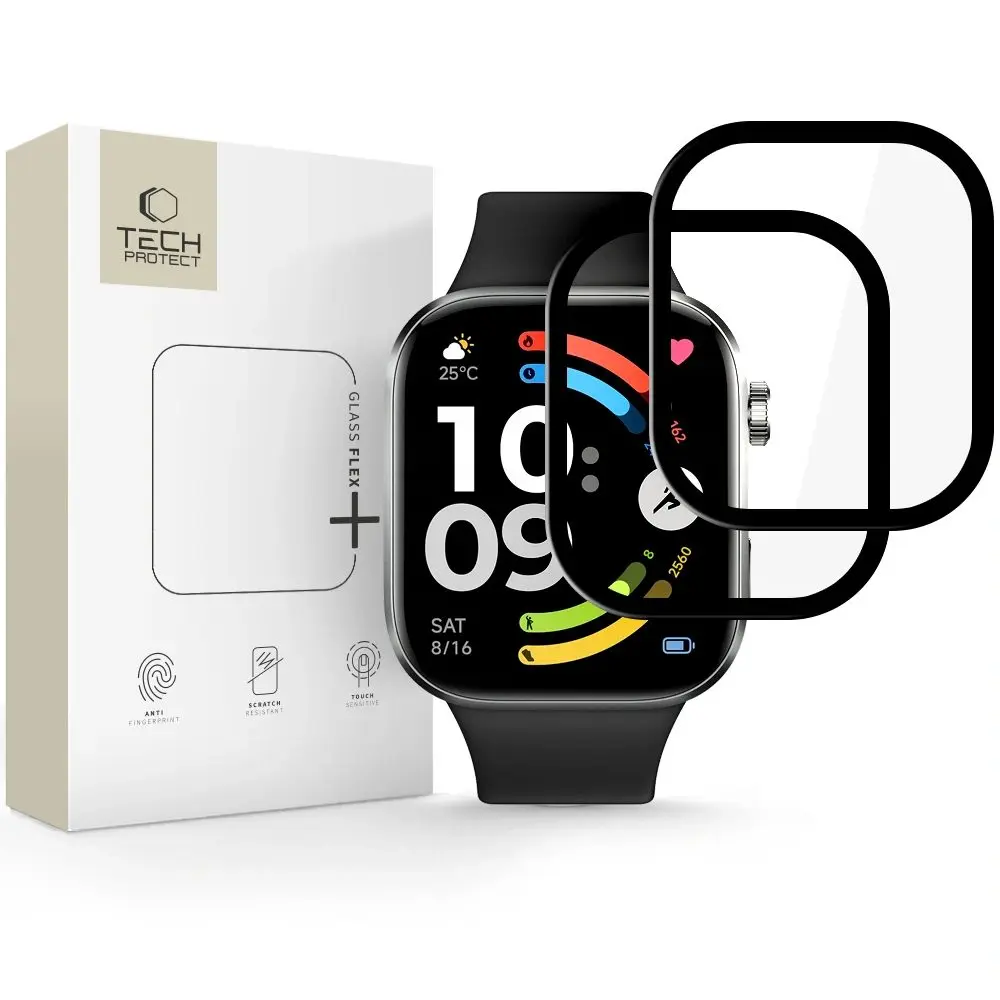 Tech-Protect Glass Flex+, Xiaomi Redmi Watch 6, černé, 2 kusy
