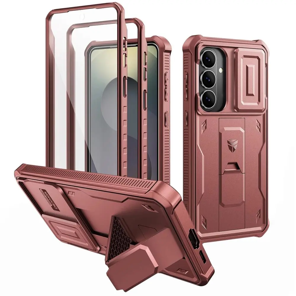 Dexnor 360 Kickstand Camprotector obal Samsung Galaxy S26 Plus, vínový