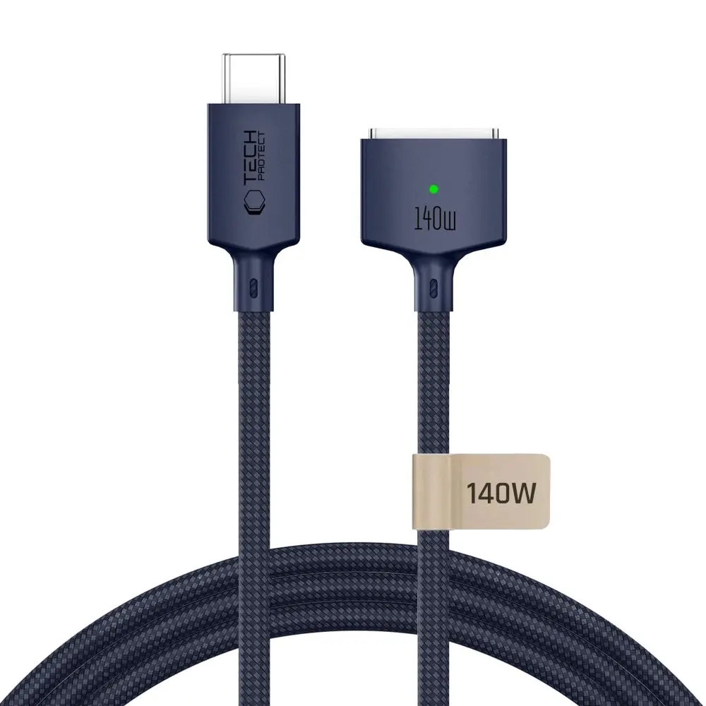 Tech-Protect MMC01 UltraBoost Magnetický kabel USB-C - MagSafe 3 pro MacBook, 140 W, 3 m, modrý