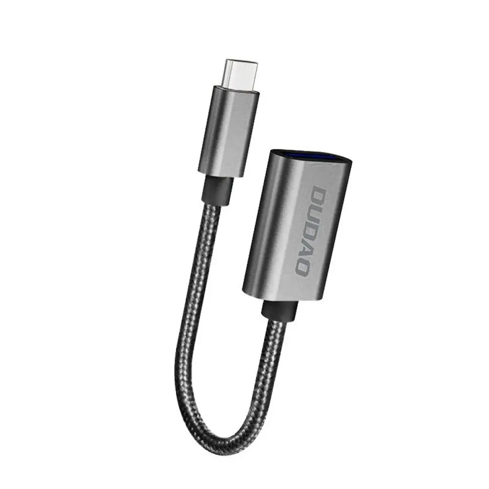 Dudao L15T OTG adaptér USB-C – USB-A, šedý