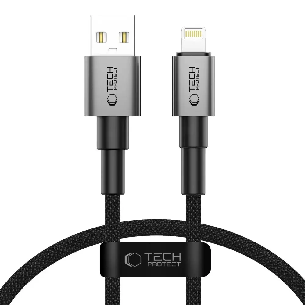 Tech-Protect UltraBoost DNA kabel Lightning, 12W/2,4A, 0,25m, šedý