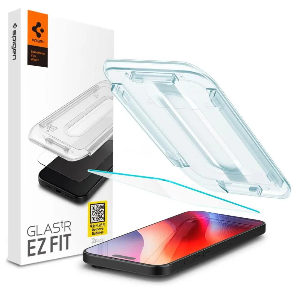 Spigen Glass.TR  EZFit s aplikátorem, Tvrzené sklo, iPhone 16 Pro Max