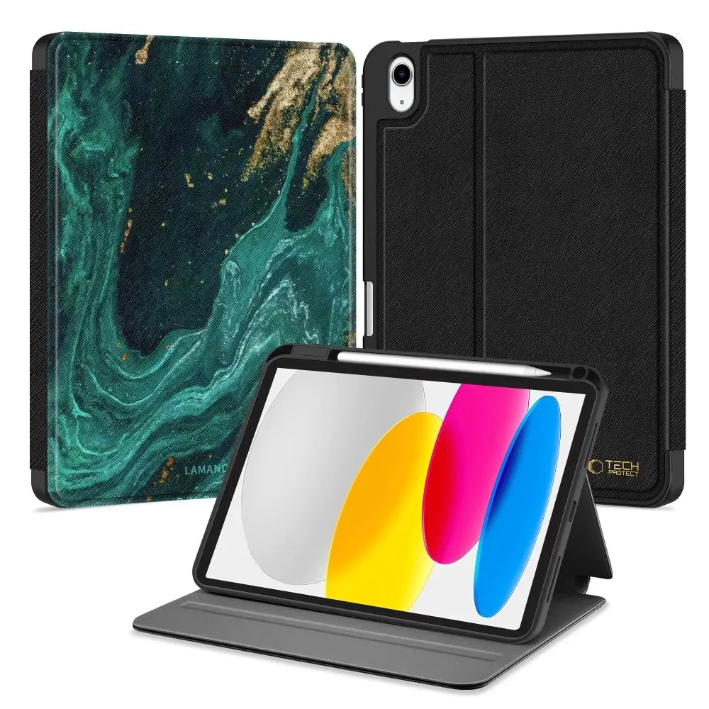 Tech-Protect Lamano pouzdro, iPad 10,9" (10 / 2022) / 11" (11 / 2025), verde aura