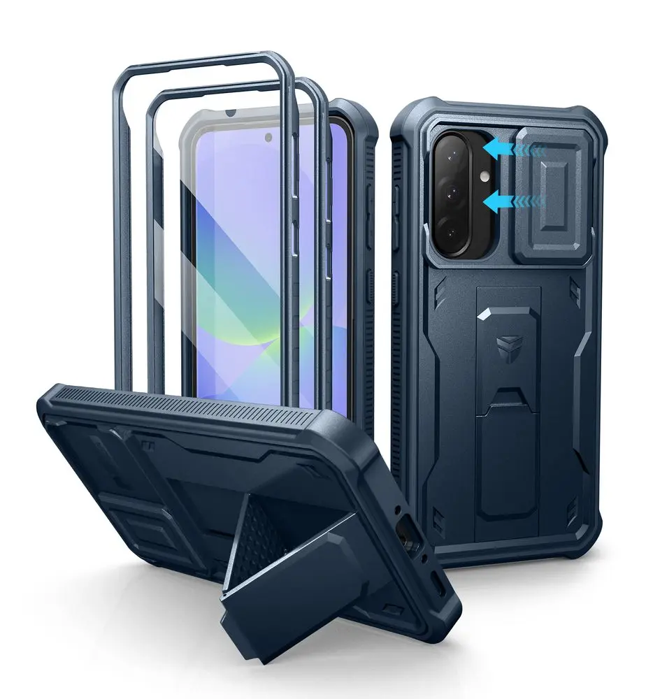 Dexnor 360 Kickstand Camprotector obal Samsung Galaxy A17, modrý
