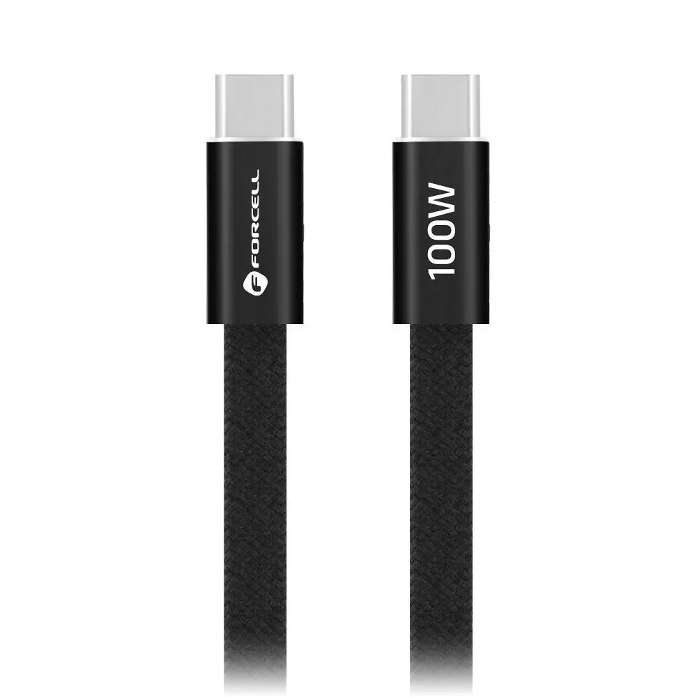 Forcell F-Energy kabel USB-C - USB-C, QC4.0, PD, 5A, 100W, 1,2 m, černý