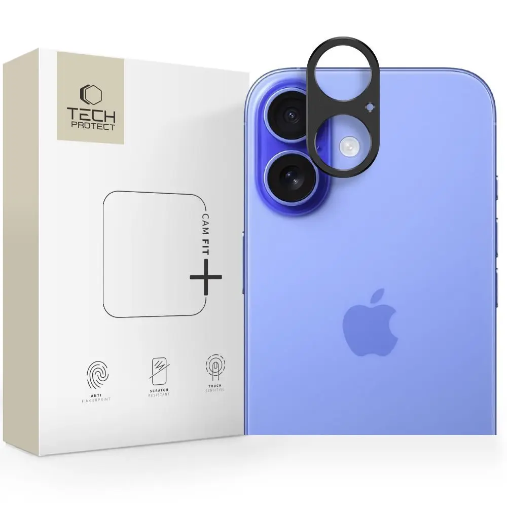 Tech-Protect Camalloy Fit+, ochranný kryt fotoaparátu, iPhone 17, černý