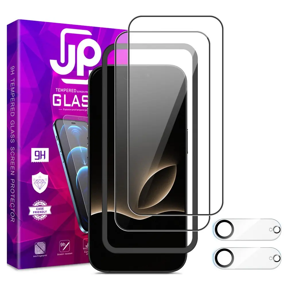 JP Full Pack Tvrzených skel, 2x 3D sklo s aplikátorem + 2x sklo na čočku, iPhone Air
