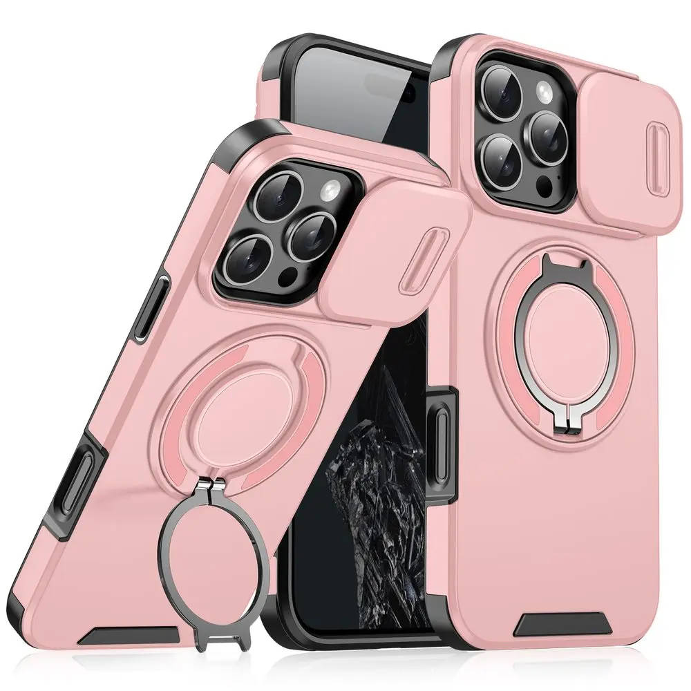 Camslide Stand obal, iPhone 16 Pro, růžový